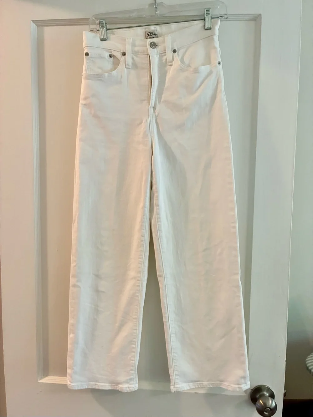 J CREW White Straight Leg High Rise Ankle Jeans 26